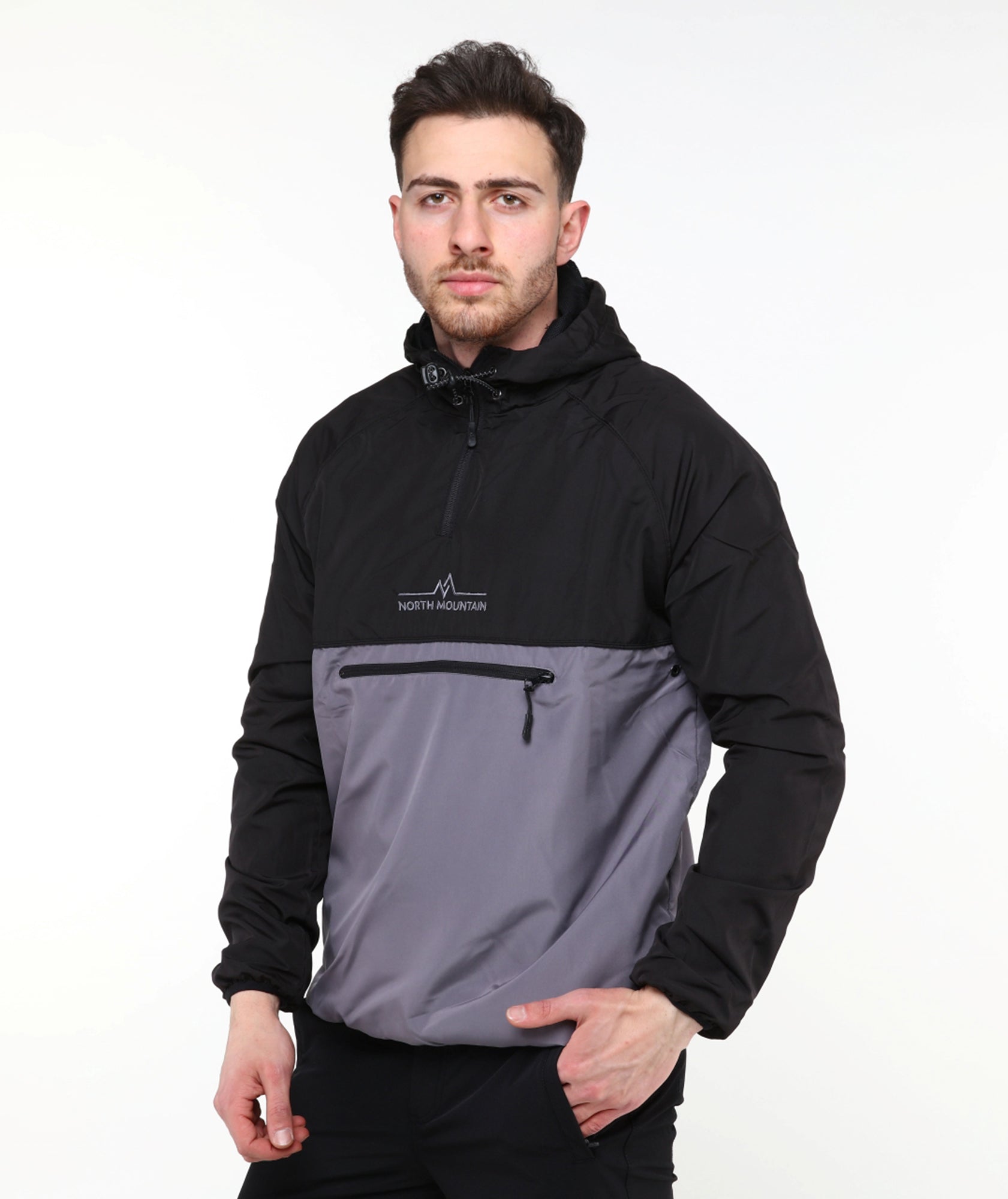 Speed Koşu Yağmurluğu Gri/Siyah