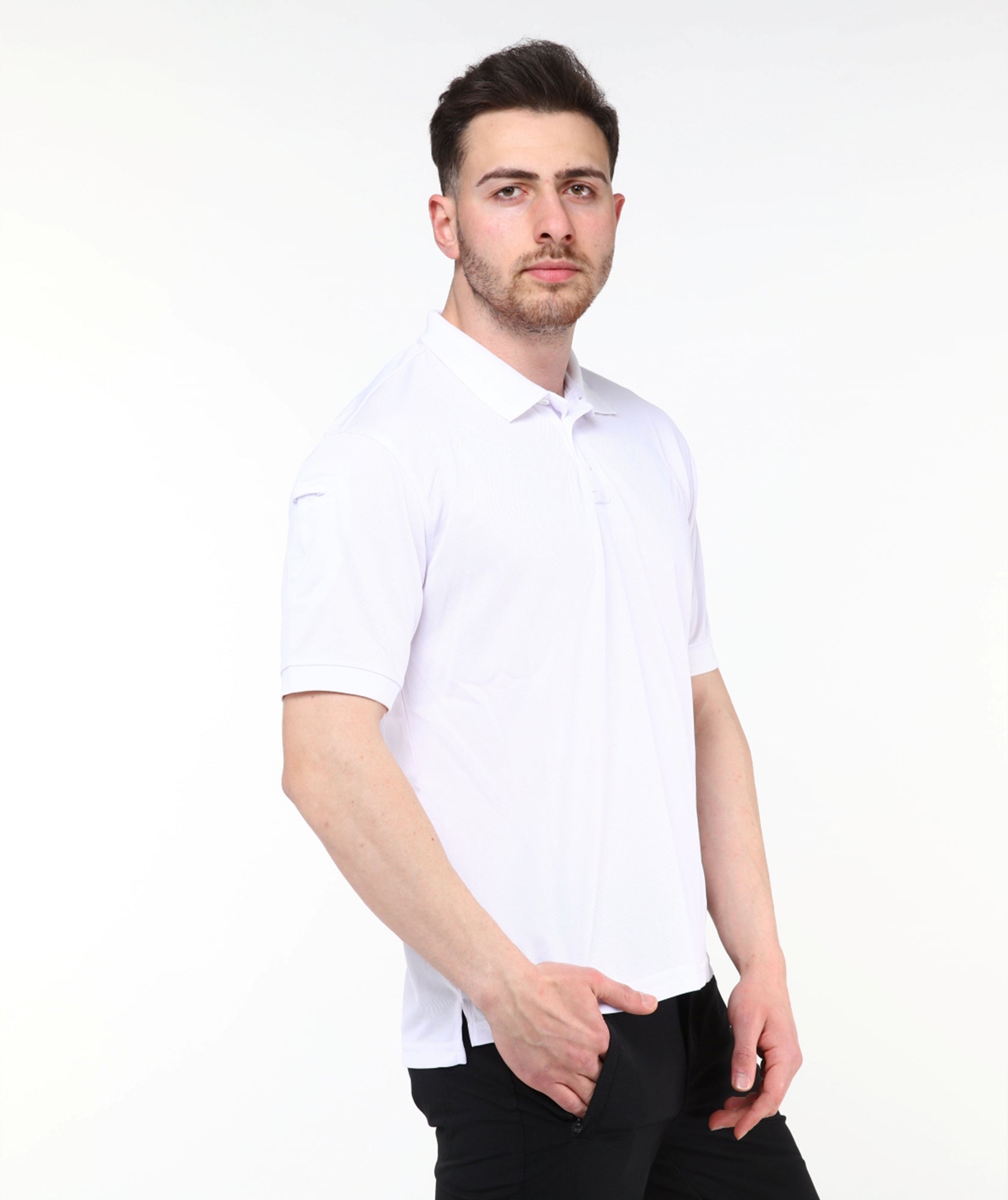 Urban Tactical Polo Yaka T-Shirt / Beyaz