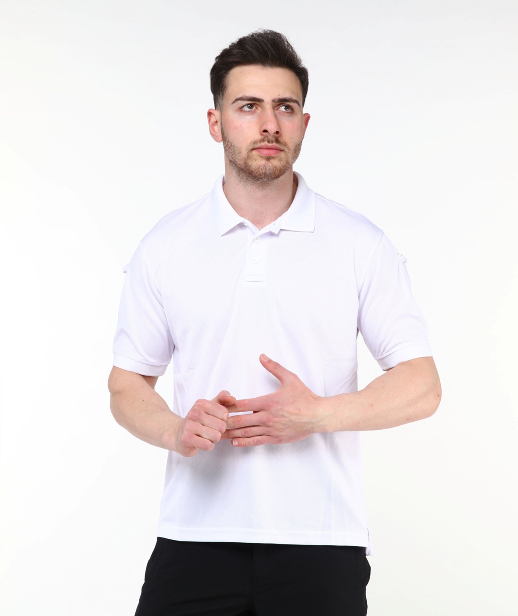 Urban Tactical Polo Yaka T-Shirt / Beyaz