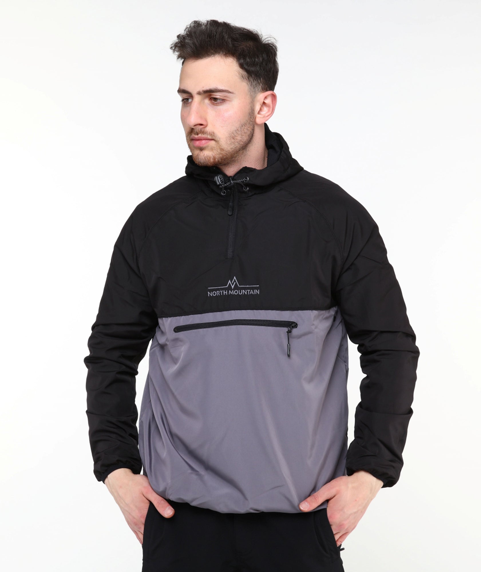 Speed Koşu Yağmurluğu Gri/Siyah