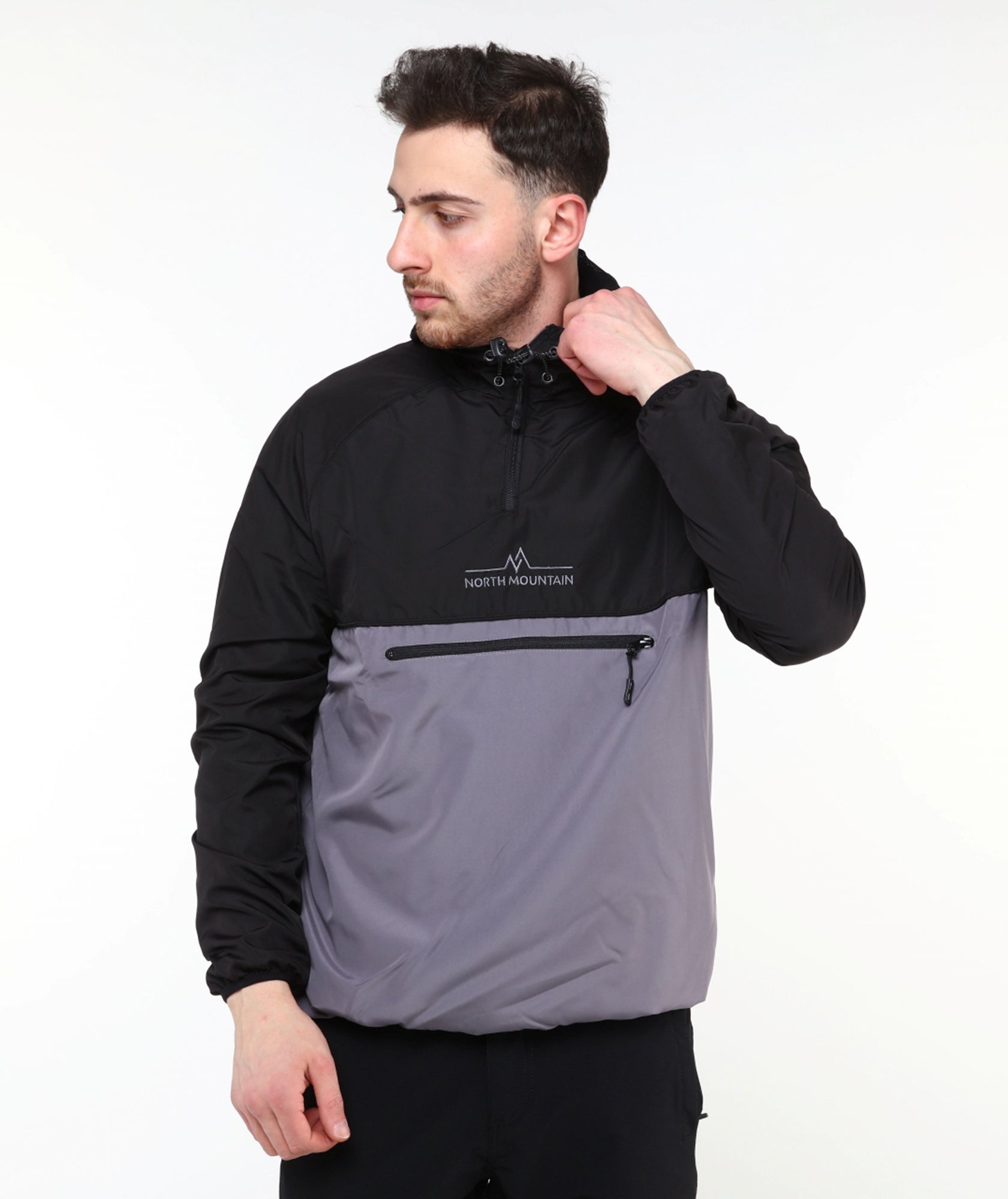 Speed Koşu Yağmurluğu Gri/Siyah