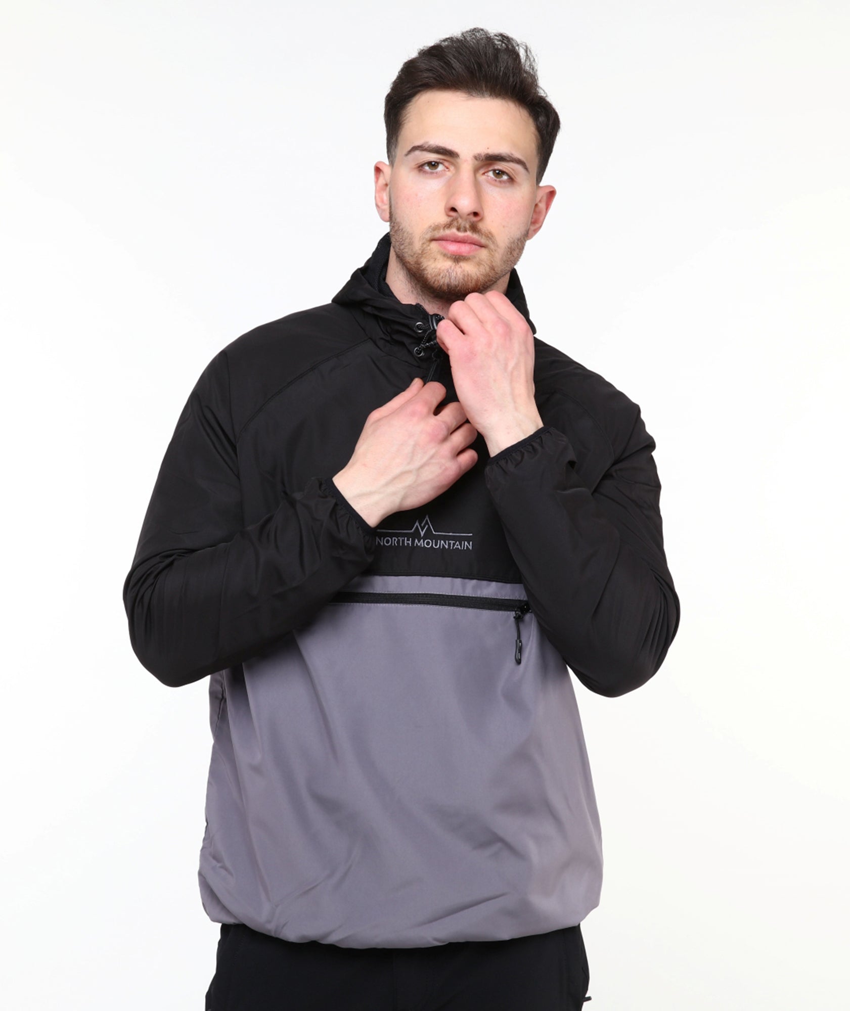 Speed Koşu Yağmurluğu Gri/Siyah