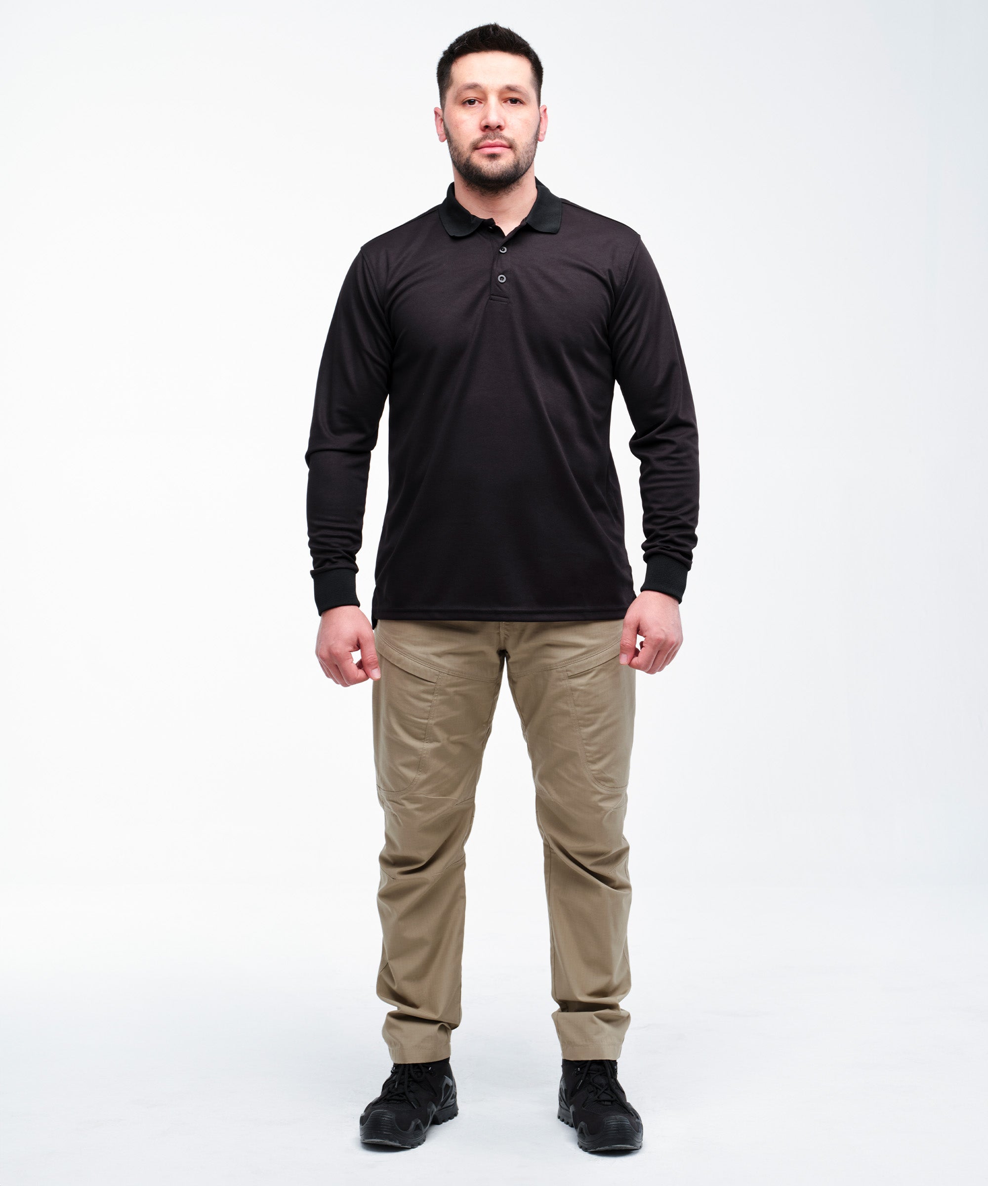 Aura Tactical Polo Uzun Kol T-shirt/ Siyah