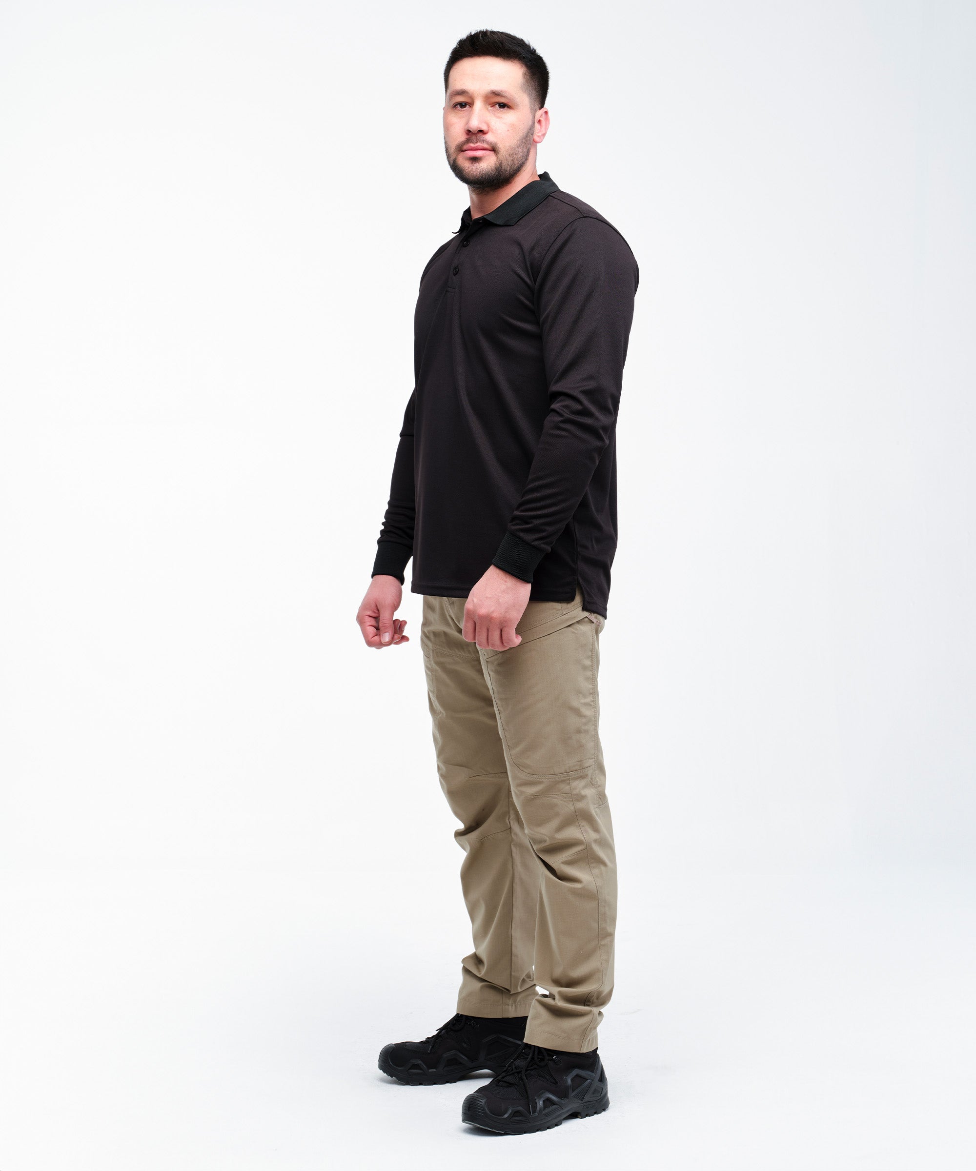 Aura Tactical Polo Uzun Kol T-shirt/ Siyah